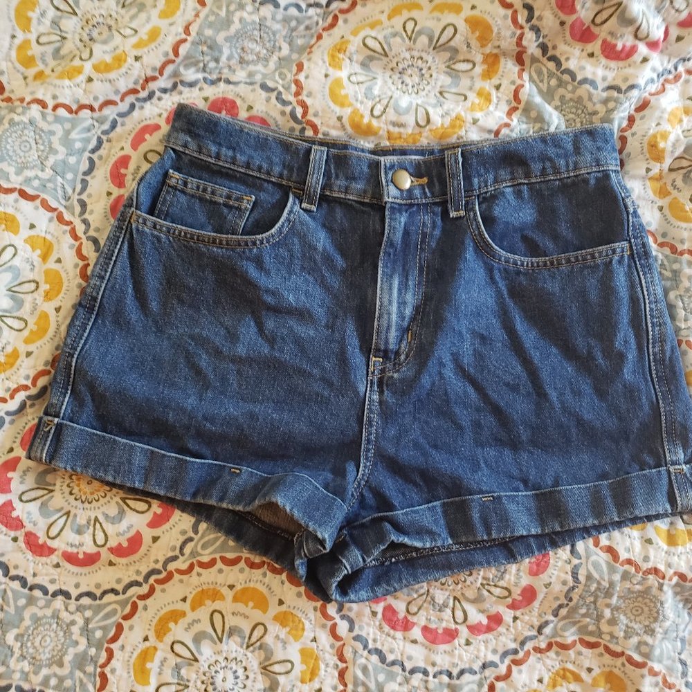 Amer. Apparel High-Waist Cuff Jean Shorts Med 28